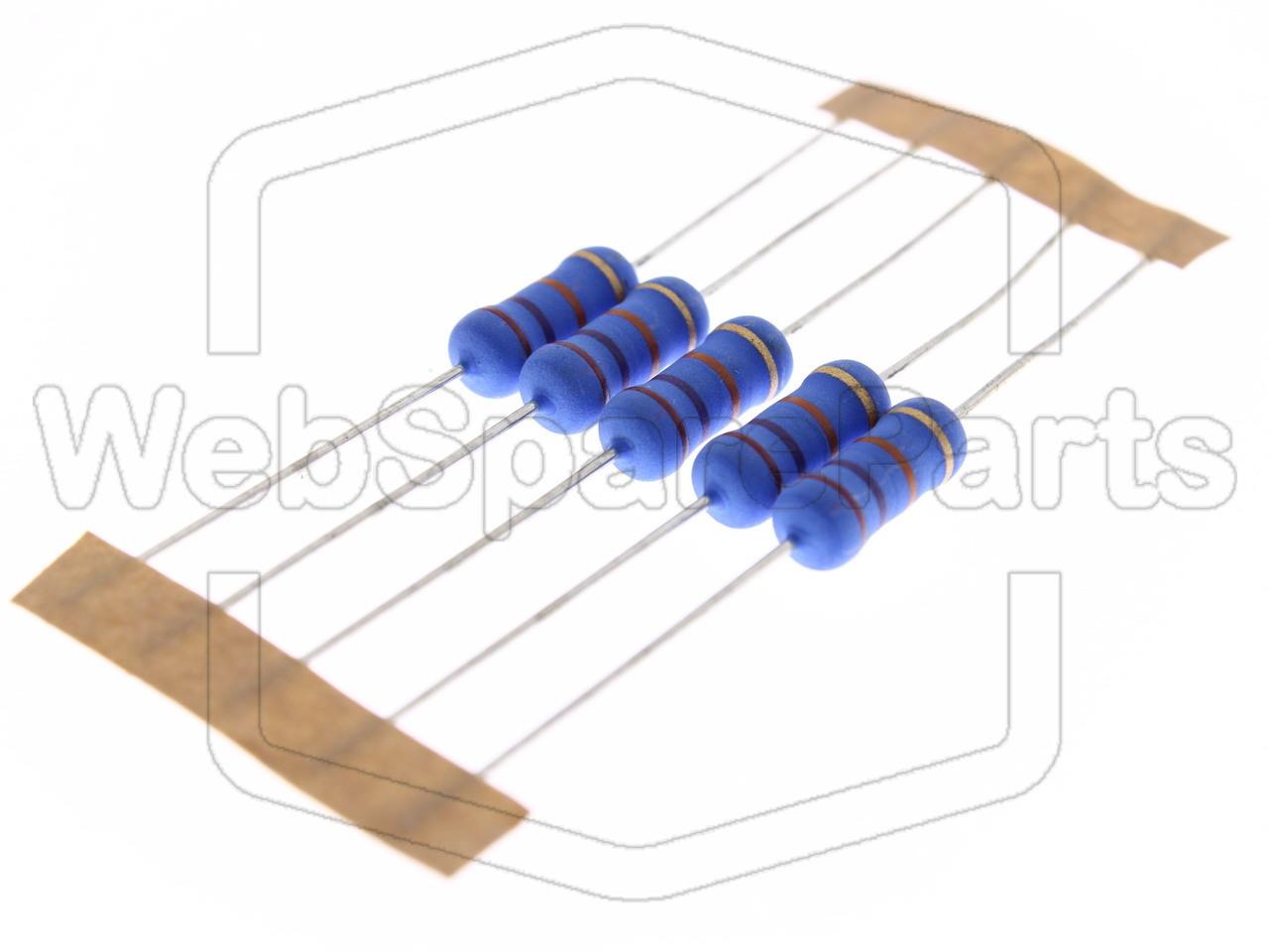 5x Resistencia de película metálica 27kR 2W ±5% Ø5x12mm