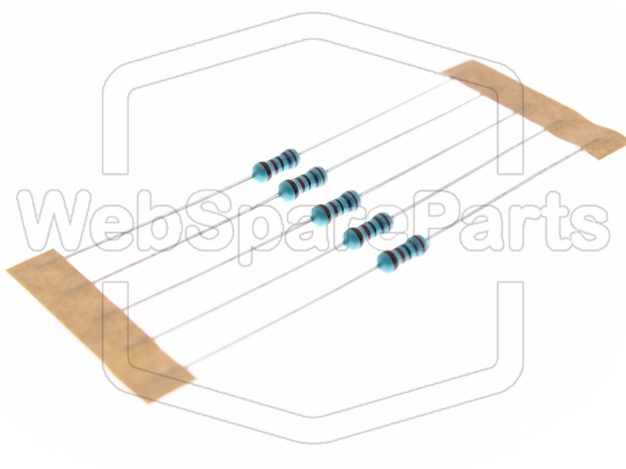 5x Resistencia de película metálica 27kR 0.6W ±1% Ø2.5x6.8mm