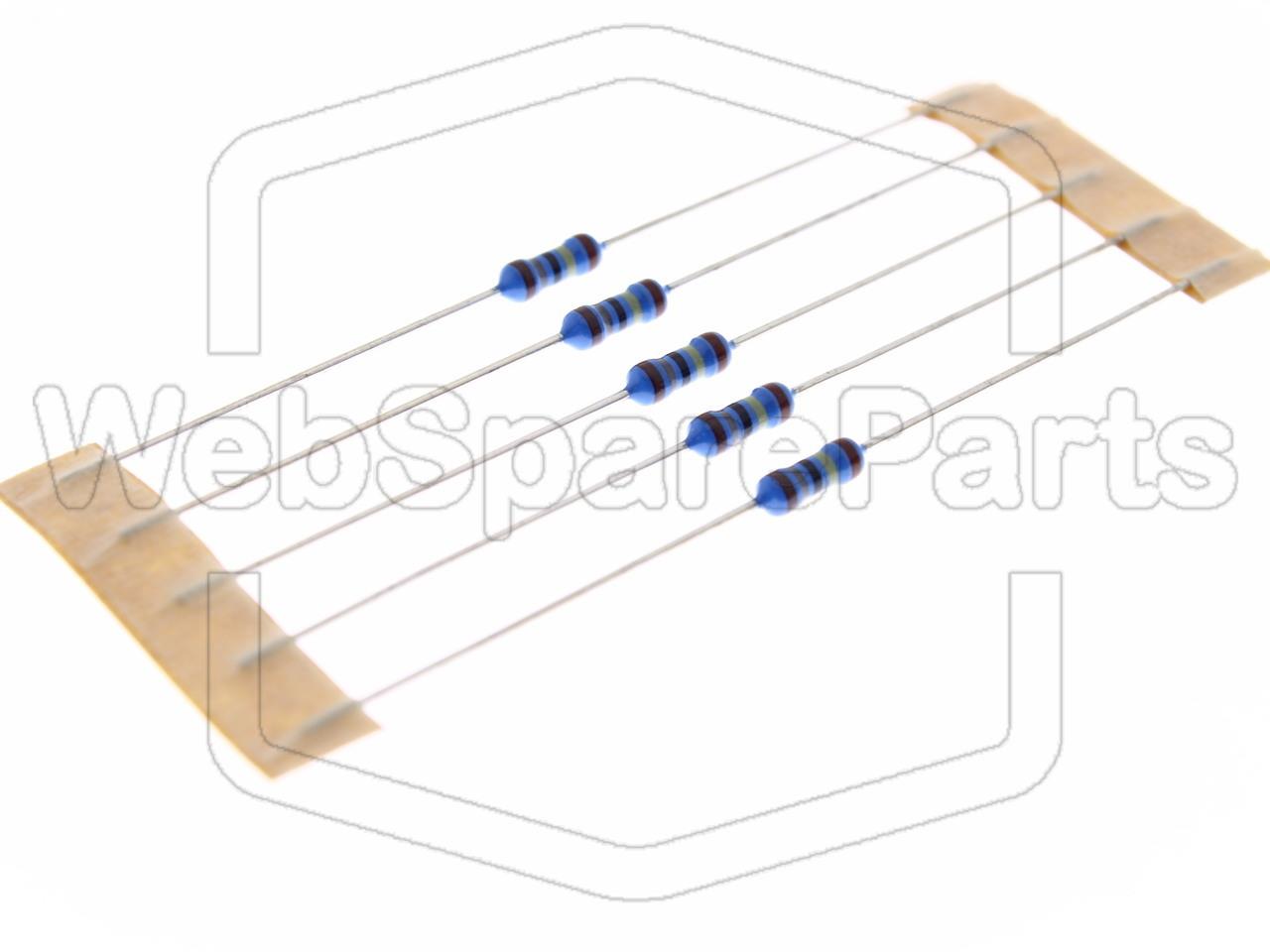 5x Resistencia de película metálica 1.8MR 0.6W ±1% Ø2.4x6.3mm