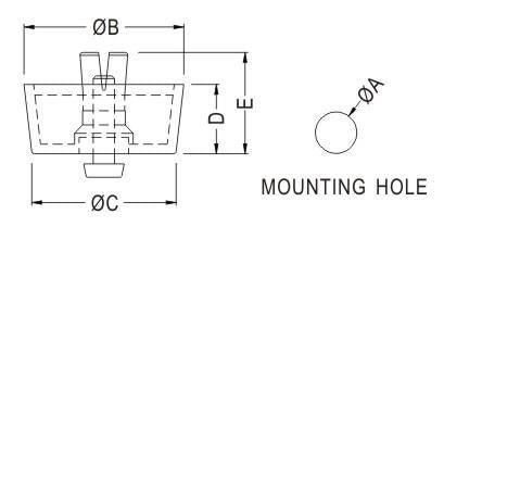 Quick Mounting Foot Black Polyethylene S4426