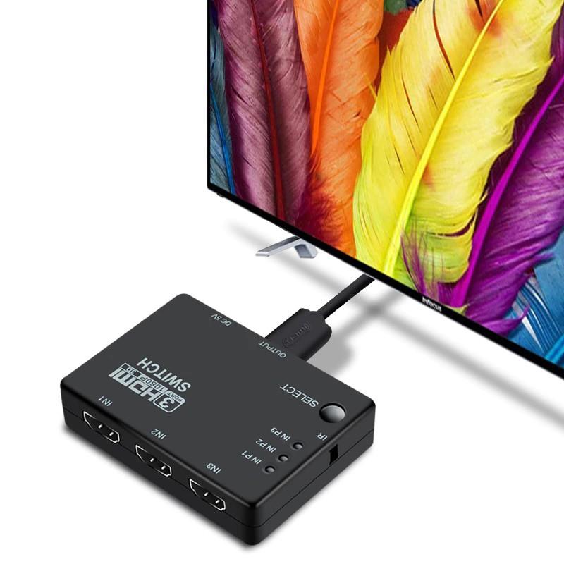 Switch Repartidor Splitter 4K 1080P  3 x 1 HDMI c/ Comando