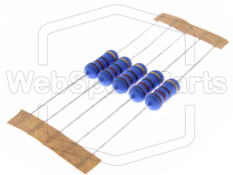 5x Resistencia de película metálica 12R 2W ±5% Ø5x12mm