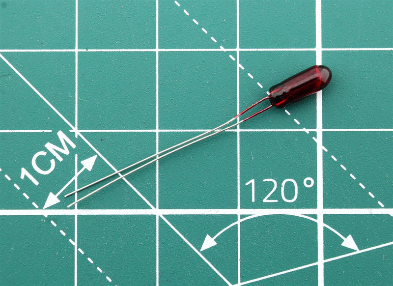 Lámpara miniatura 12 voltios 30 mA Ø 3 mm - Roja 