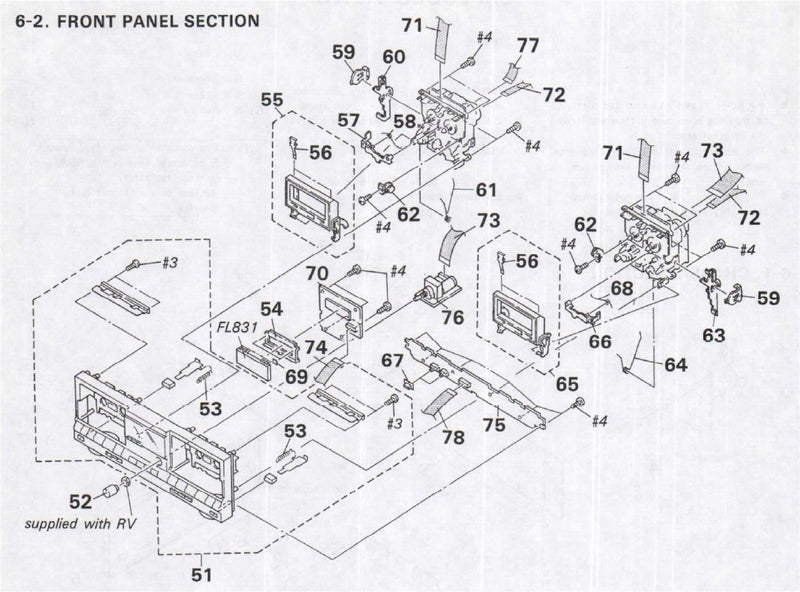 Sony Número de Parte 3-354-960-01 RESORTE (CARGA R), TORSIÓN Pos.(64)