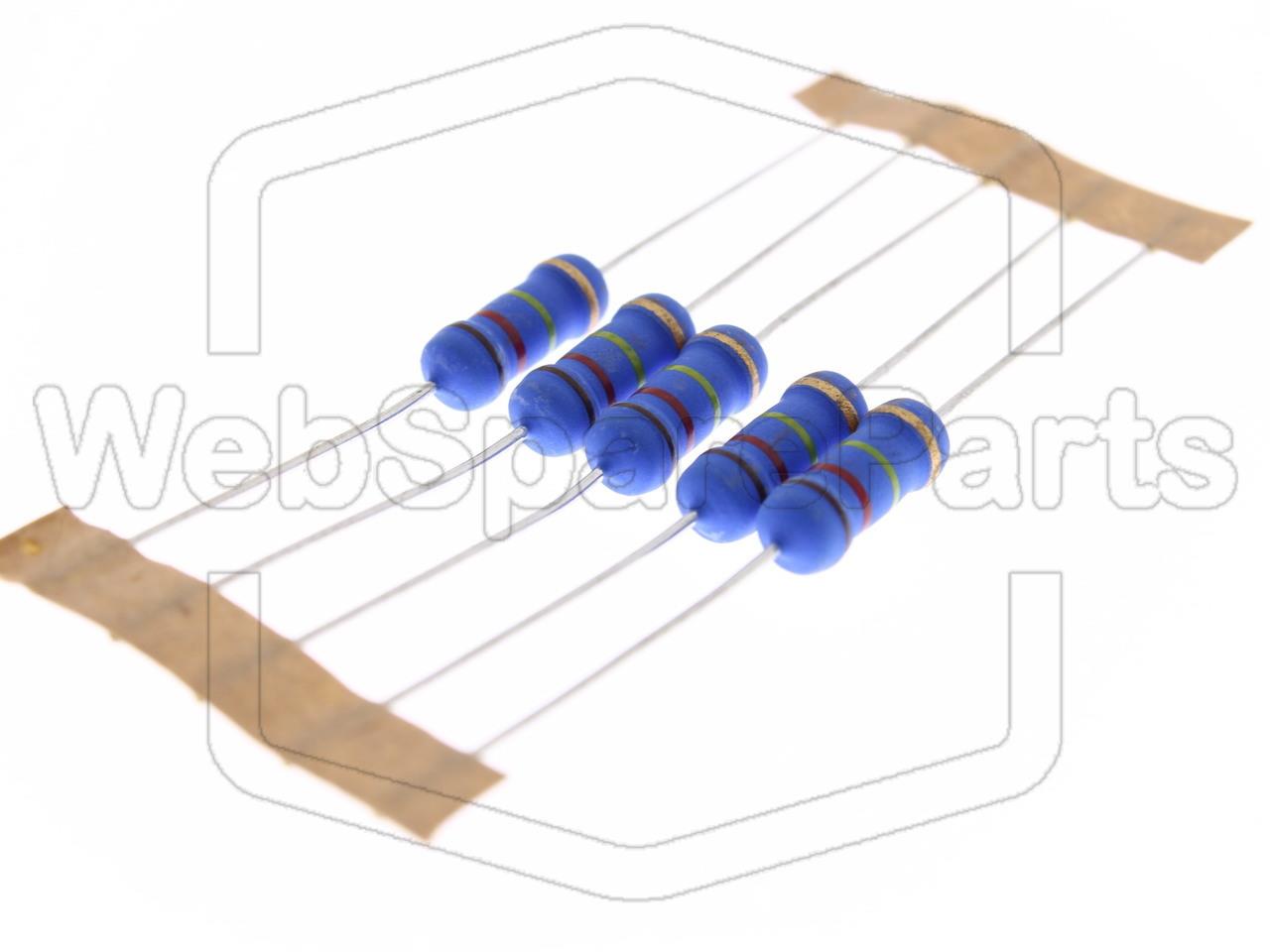 5x Resistencia de película metálica 120kR 2W ±5% Ø5x12mm