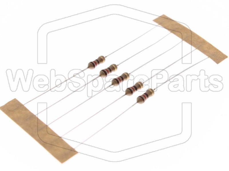 5x Resistencia de película de carbono 120R 0.25W ±5% Ø2.5x6.8mm