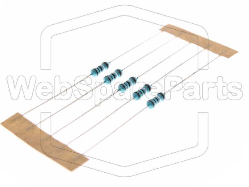 5x Resistencia de película metálica 1R 0.6W ±1% Ø2.5x6.8mm