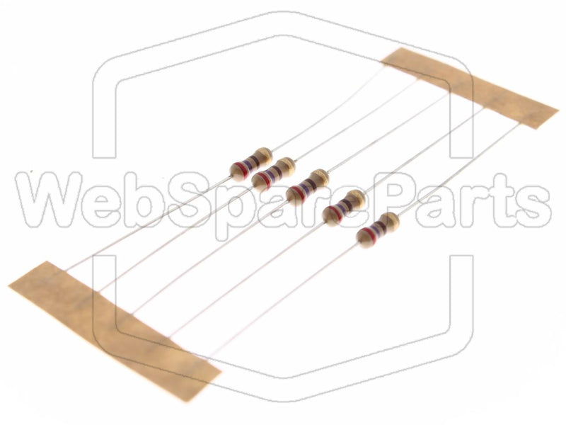 5x Resistencia de película de carbono 270R 0.25W ±5% Ø2.5x6.8mm