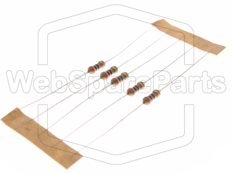 5x Resistencia de película de carbono 300R 0.25W ±5% Ø2.5x6.8mm