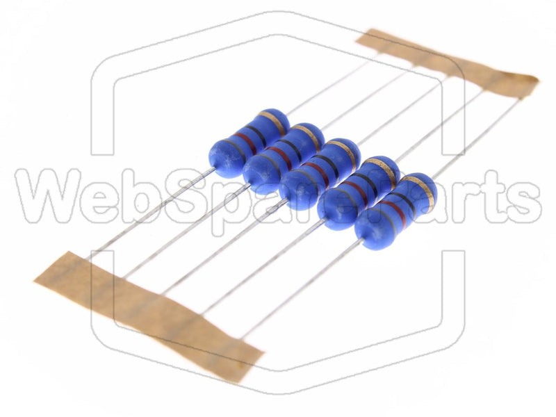 5x Resistencia de película metálica 82R 2W ±5% Ø5x12mm