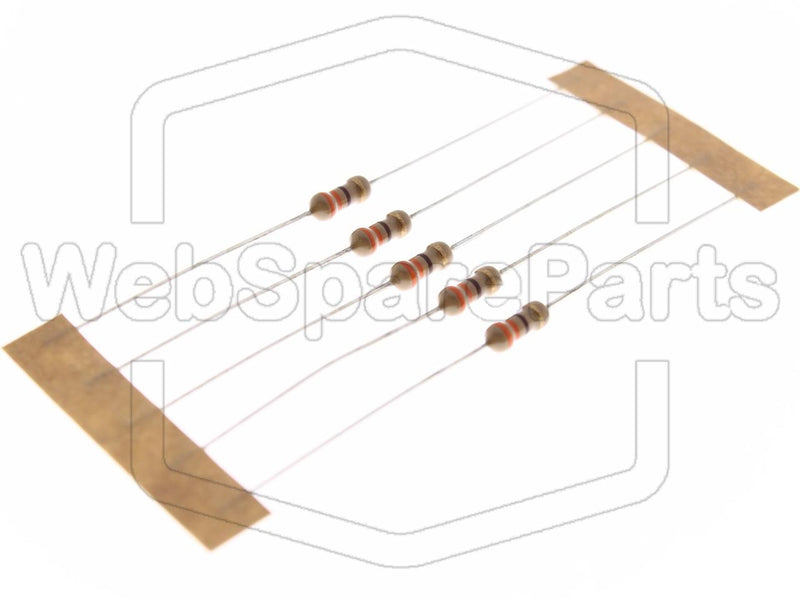 5x Resistencia de película de carbono 330R 0.25W ±5% Ø2.5x6.8mm