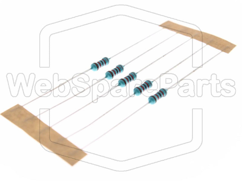 5x Resistencia de película metálica 82kR 0.6W ±1% Ø2.5x6.8mm