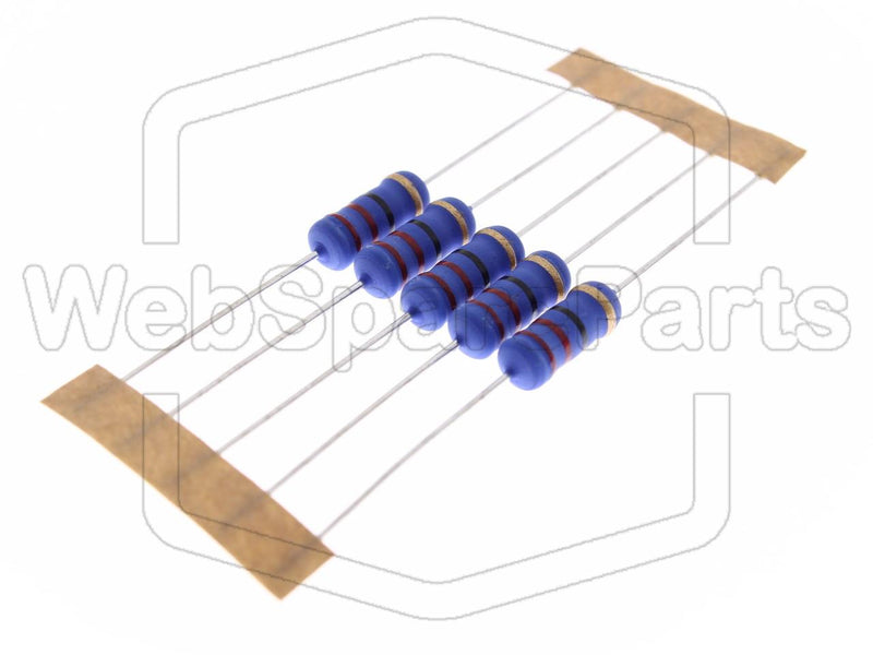 5x Resistencia de película metálica 22R 2W ±5% Ø5x12mm