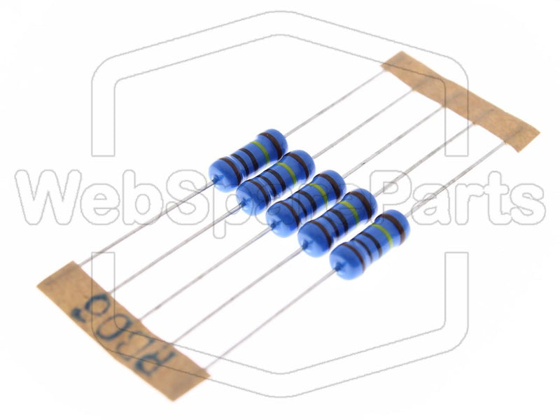 5x Metallic Film Resistance 1MR 2W ±1% Ø5x12mm - WebSpareParts