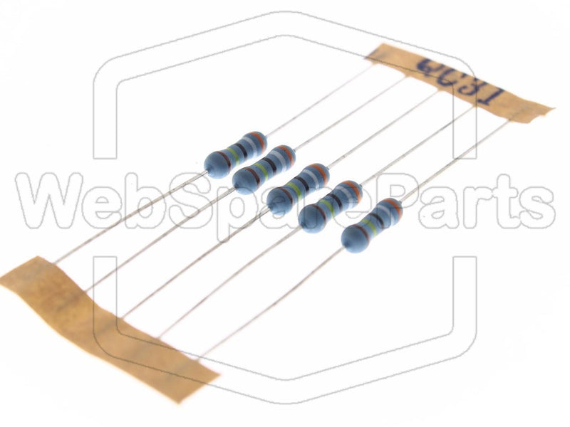 5x Resistencia de película metálica 3.9MR 0.5W ±1% Ø3.8x10mm