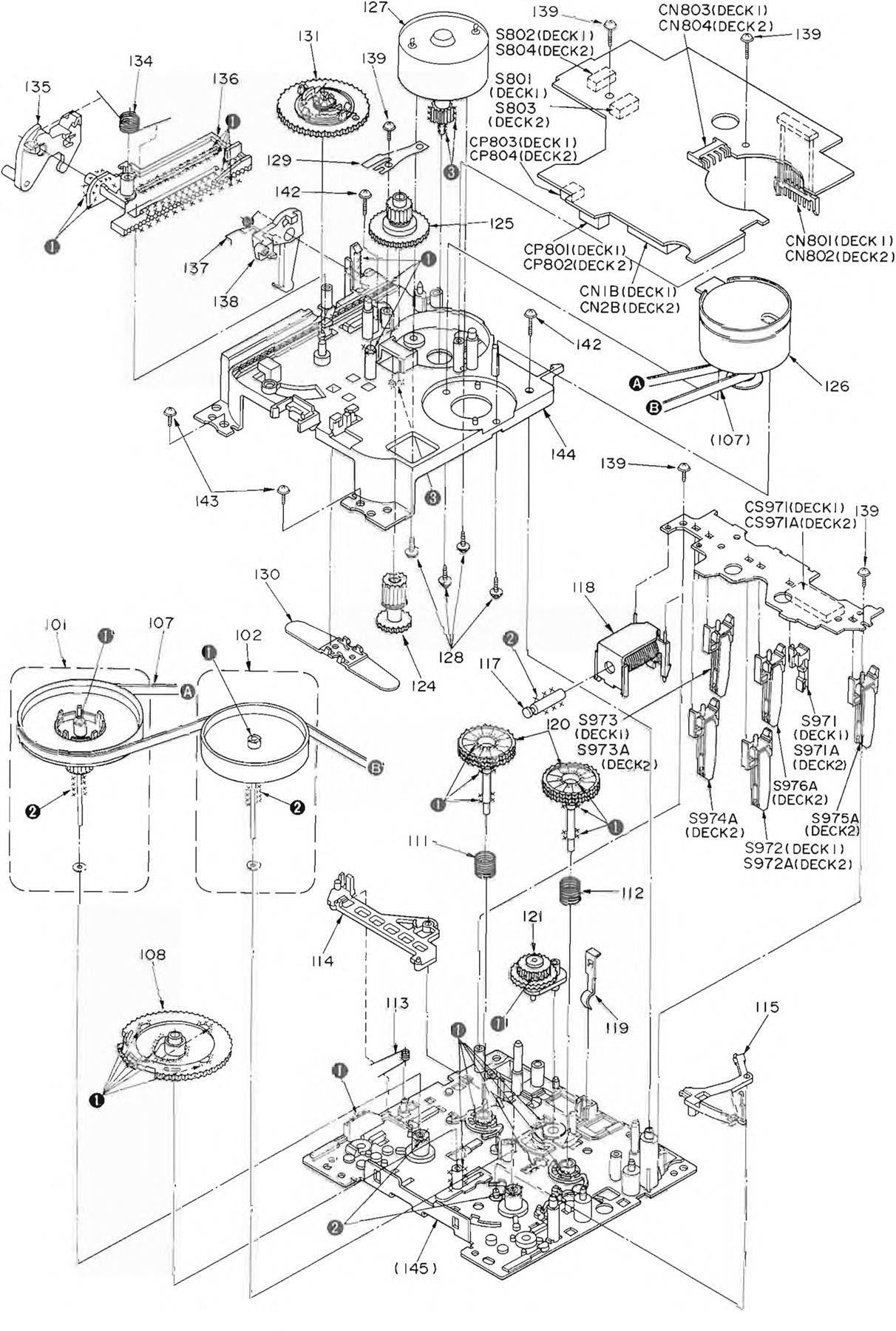 For/Rev. Side Lever for Technics SA-LS10 (Position 115)