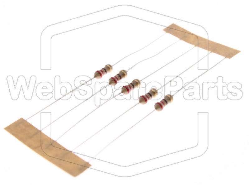 5x Resistencia de película de carbono 220R 0.25W ±5% Ø2.5x6.8mm