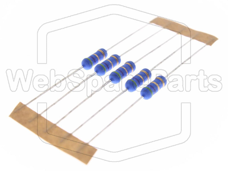 5x Resistencia de película metálica 4.7R 1W ±5% Ø4x10mm