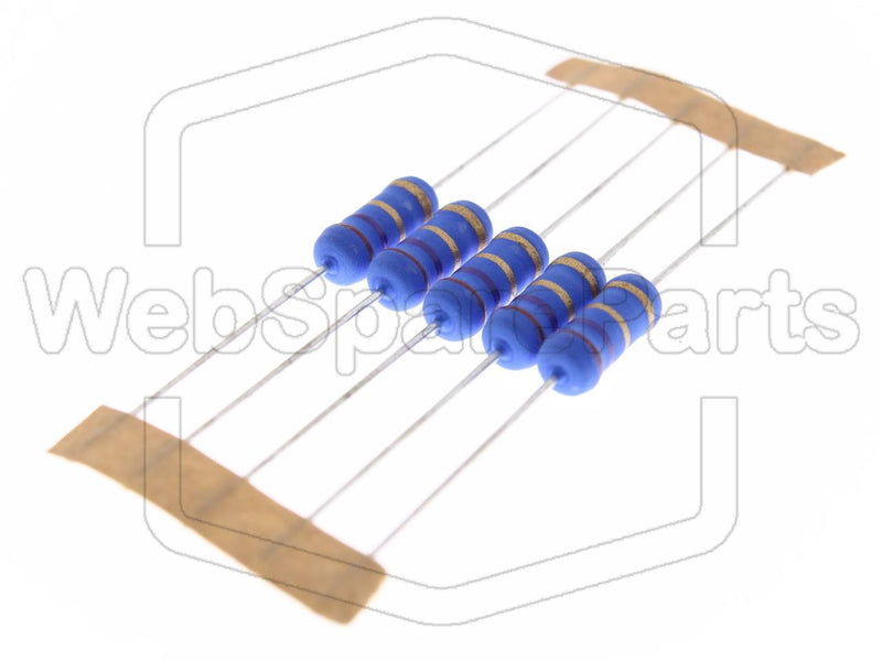 5x Resistencia de película metálica 2.7R 2W ±5% Ø5x12mm