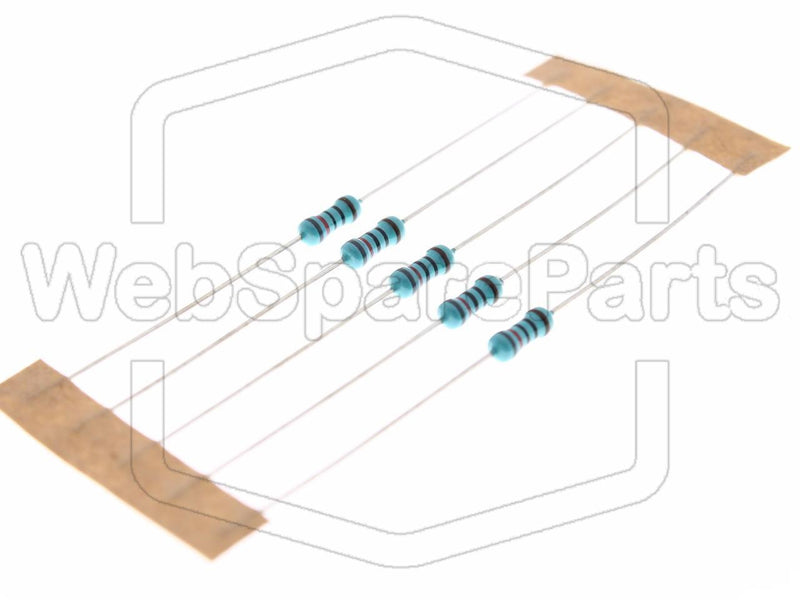 5x Resistencia de película metálica 820R 0.6W ±1% Ø2.5x6.8mm