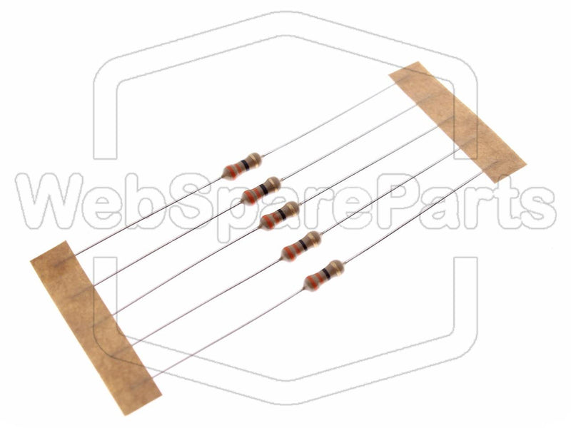 5x Resistencia de película de carbono 33R 0.25W ±5% Ø2.5x6.8mm