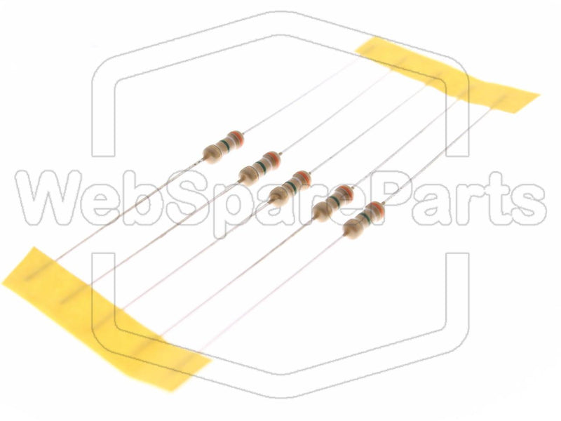 5x Resistencia de película de carbono 3.9MR 0.25W ±5% Ø2.3x6mm