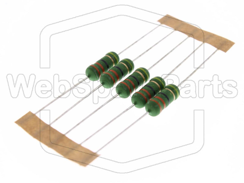 5x Resistencia de cable enrollado 33R 1W ±5% Ø5x12mm