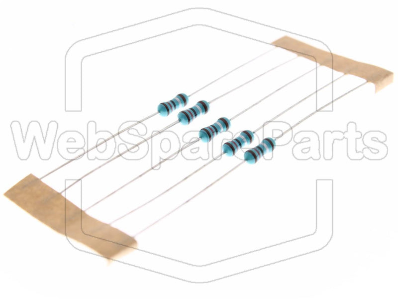 5x Metallic Film Resistance 1.2R 0.6W ±1% Ø2.5x6.8mm