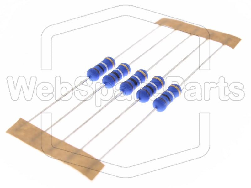 5x Resistencia de película metálica 0.1R 1W ±5% Ø4x10mm