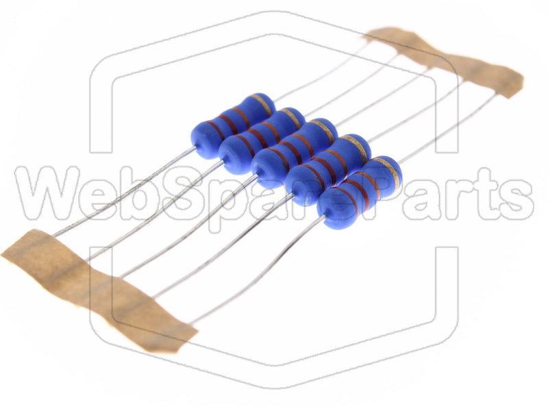 5x Resistencia de película metálica 22kR 2W ±5% Ø5x12mm