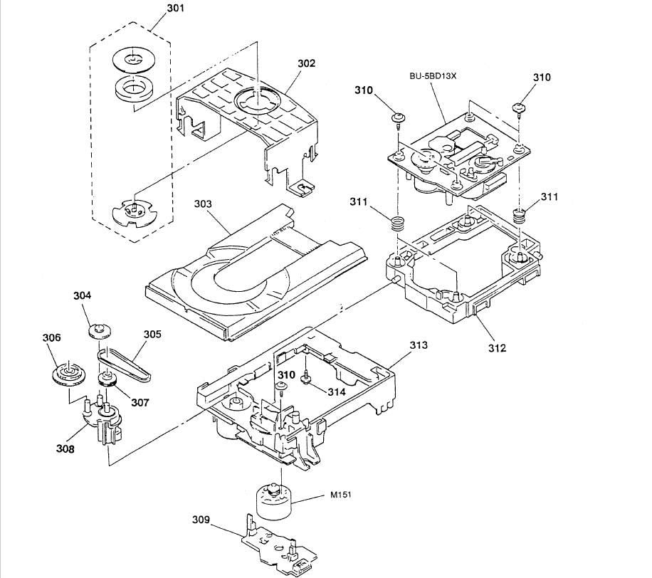 Replacement CHASSIS (MD) Pos.(313) for Sony HCD-N200 CD Player Mechanism