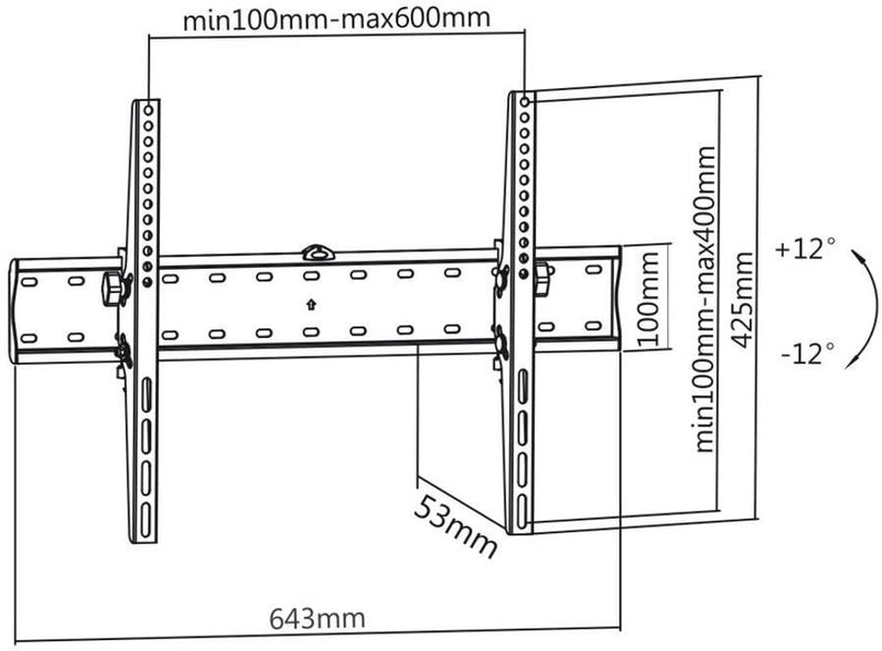 Suporte TV Parede  37" - 70" Pulgadas Inclinável