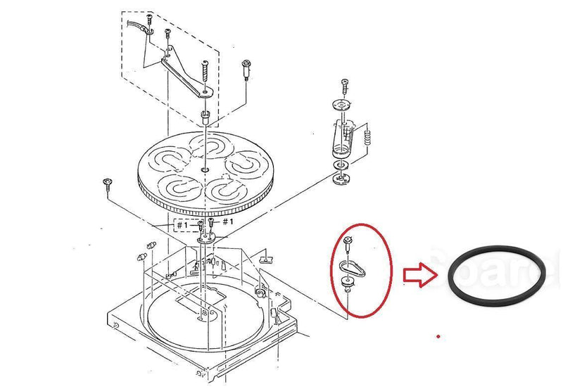 correa de repuesto del plato de disco para reproductor de CD Sony CDP-C44