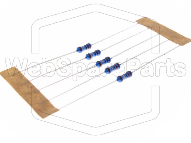 5x Resistencia de película metálica 1.2R 0.6W ±1% Ø2.4x6.3mm