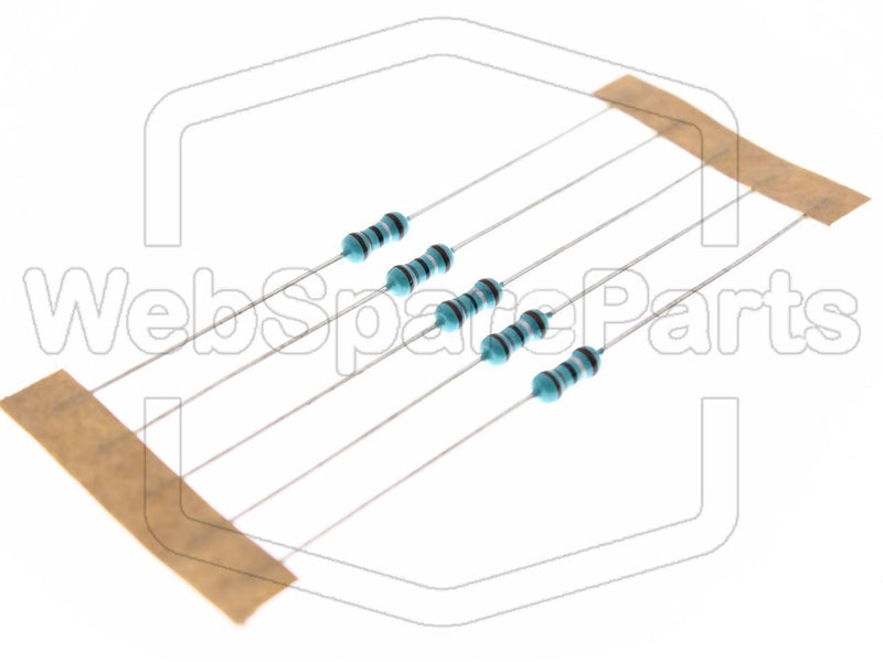 5x Resistencia de película metálica 1.8R 0.6W ±1% Ø2.5x6.8mm