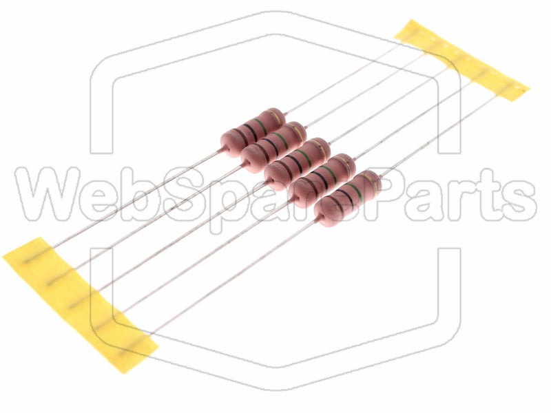 5x Resistencia de película metálica 1MR 2W ±5% Ø4.2x11mm