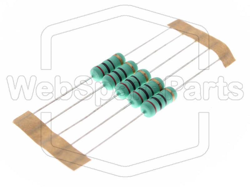 5x Resistencia de película metálica 20R 2W ±5% Ø5x12mm