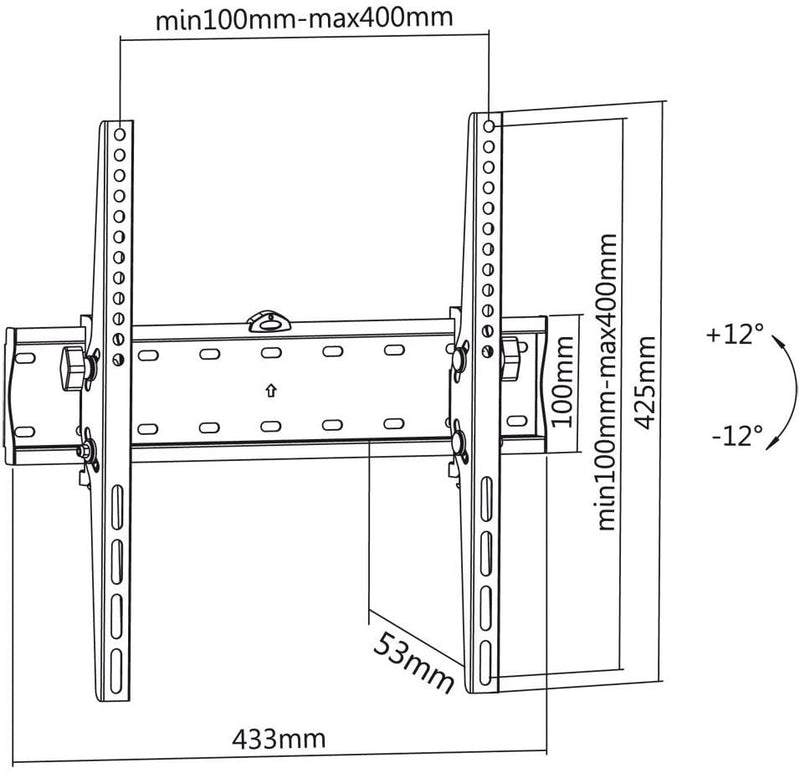 Suporte TV Parede  32" -  65" Pulgadas Inclinável