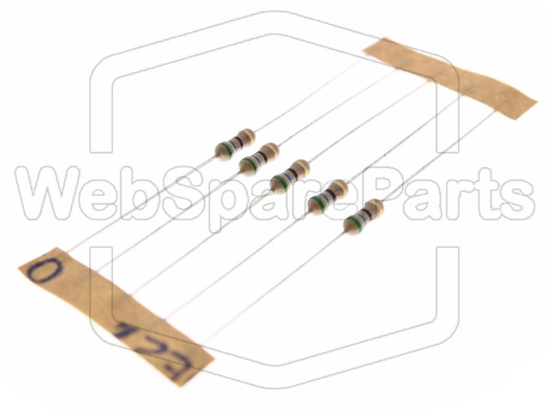 5x Resistencia de película de carbono 56R 0.25W ±5% Ø2.5x6.8mm