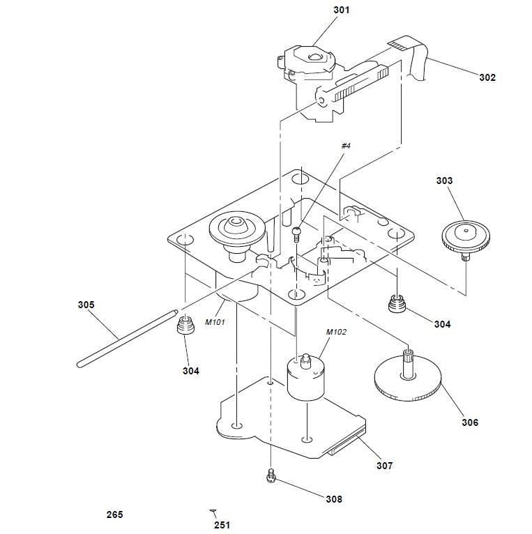 Replacement GEAR (M)  Pos.(303) for Sony MHC-GRX9000 CD Player Mechanism