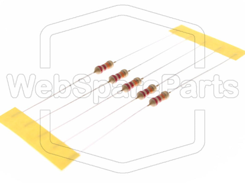 5x Resistencia de película de carbono 22kR 0.25W ±5% Ø2.3x6mm