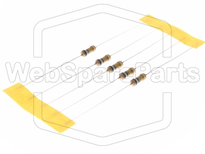 5x Resistencia de película de carbono 680kR 0.25W ±5% Ø2.3x6mm