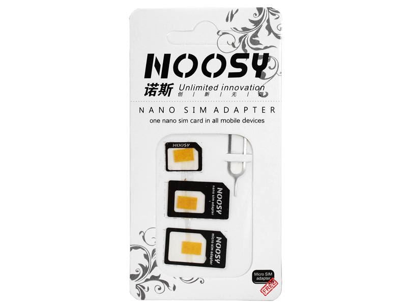 Conjunto Adaptadores Cartões nano-SIM, micro-SIM, SIM (3 em 1) Preto