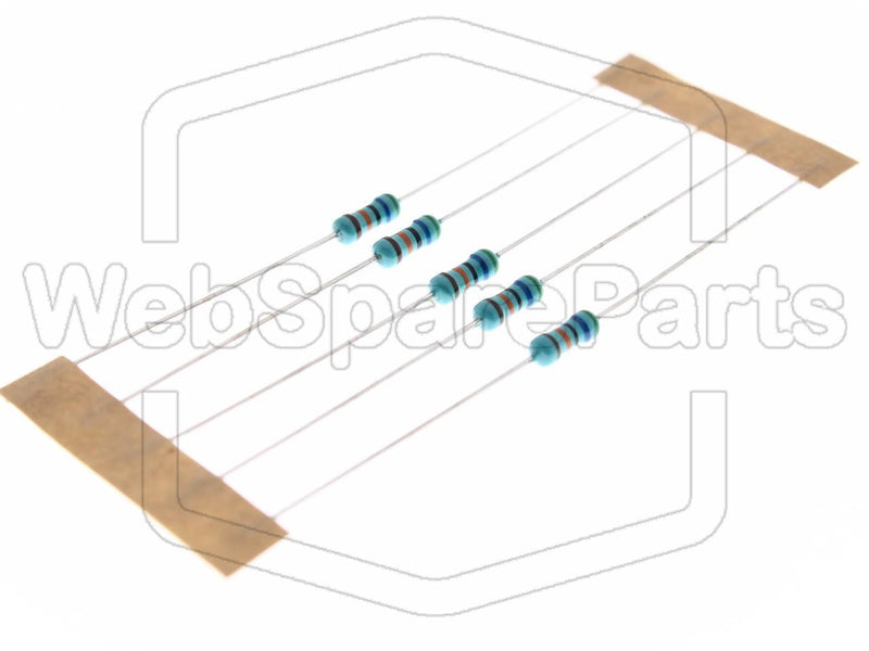 5x Resistencia de película metálica 560kR 0.6W ±1% Ø2.5x6.8mm