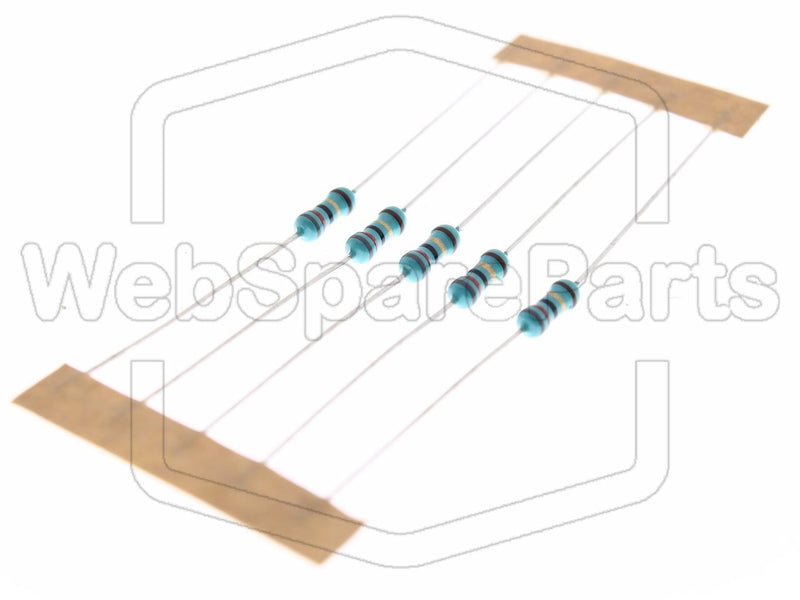 5x Resistencia de película metálica 82R 0.6W ±1% Ø2.5x6.8mm