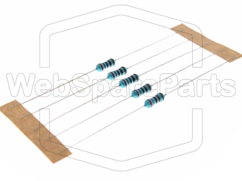 5x Resistencia de película metálica 2kR 0.6W ±1% Ø2.5x6.8mm