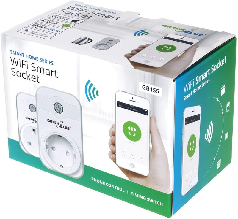 Tomada tomada de WiFi com controlo remoto Android iOS Alexa Google Home Timer 2300 W 8 programas