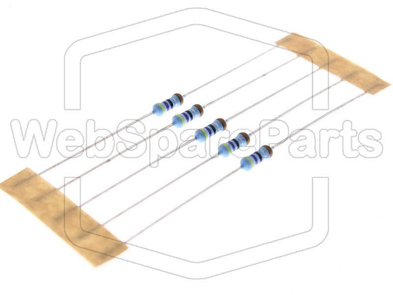 5x Resistencia de película metálica 4.7R 0.6W ±1% Ø2.5x6.5mm