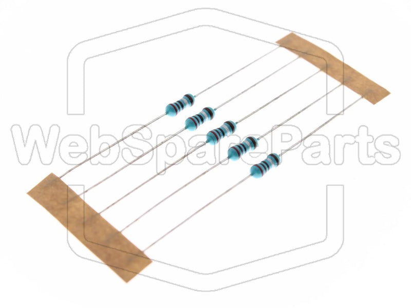 5x Resistencia de película metálica 2R 0.6W ±1% Ø2.5x6.8mm