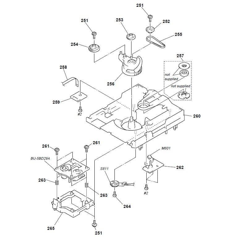Replacement BRACKET (2), YOKE  Pos.(251) for Sony MHC-RX70 CD Player Mechanism